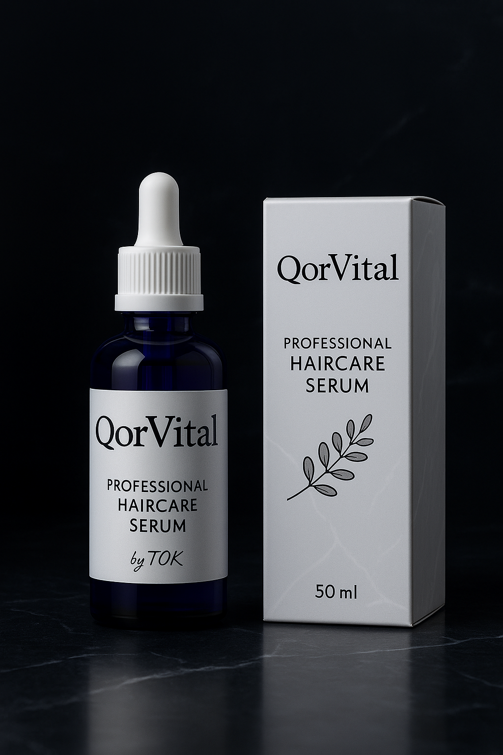 QorVital Haarserum – Flakon Mockup